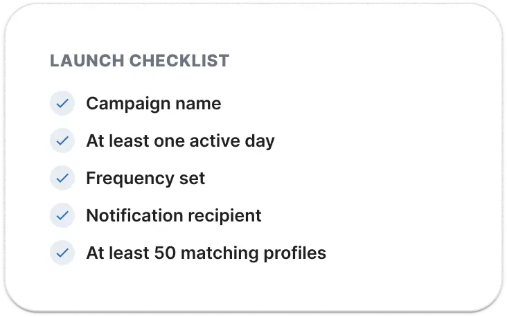 Complete the Launch Checklist