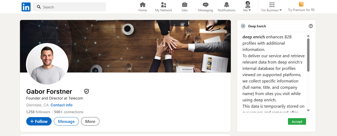 Accessing Deep Enrich on LinkedIn