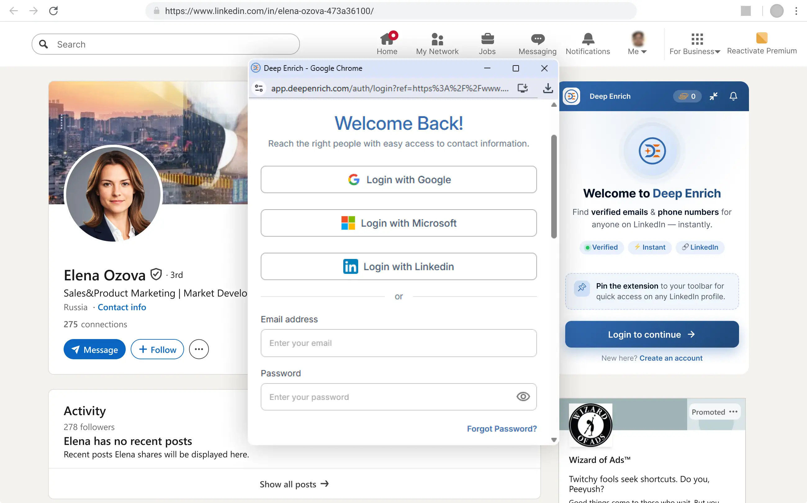 Sign In to Your Deep Enrich Account