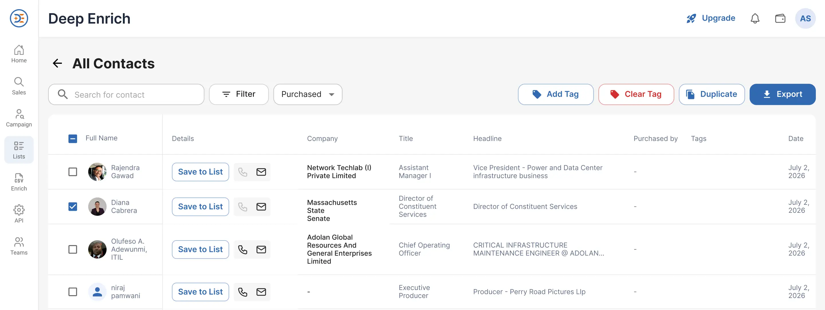Export Contacts