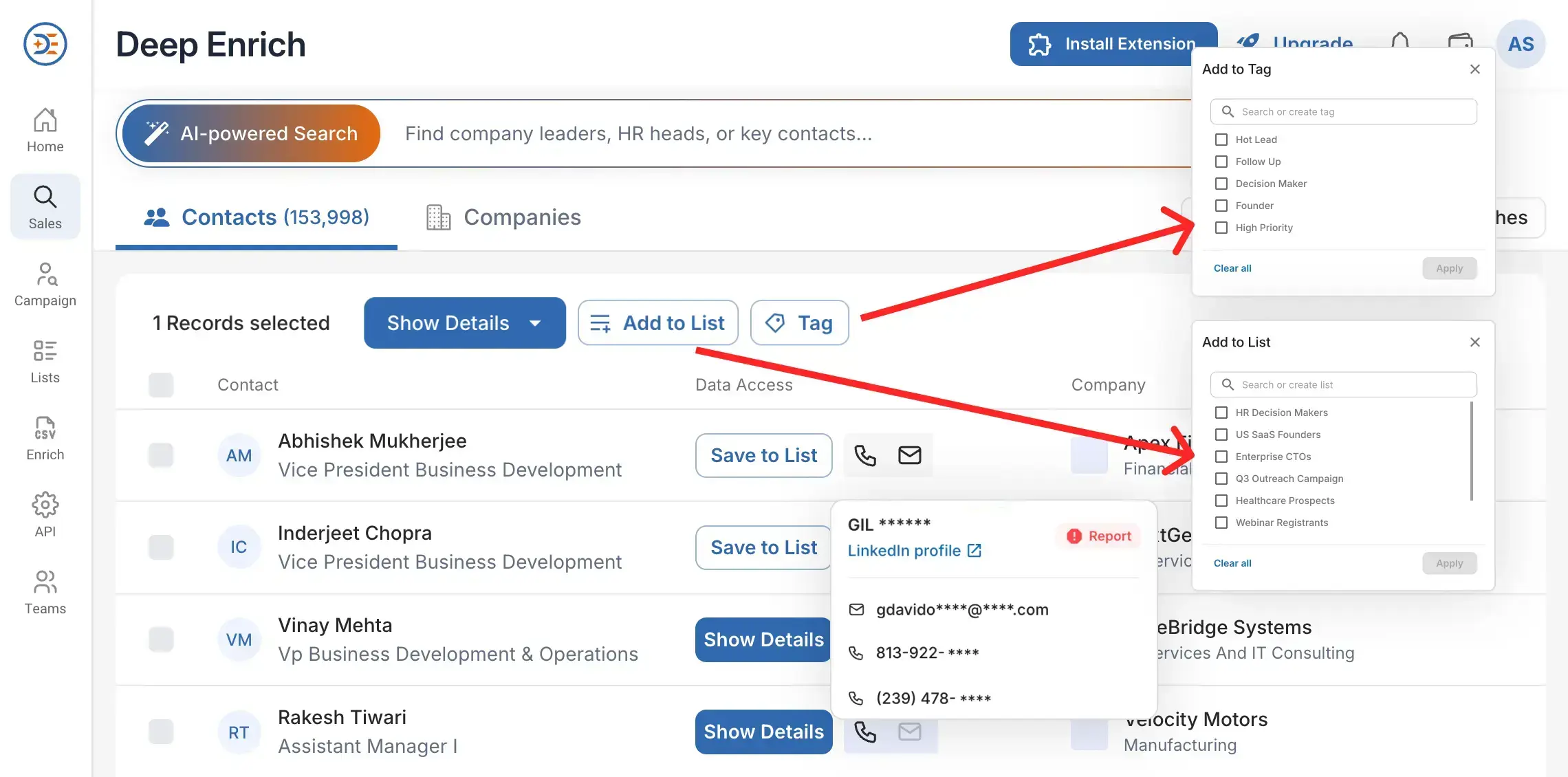 Organize Contacts